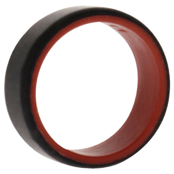 Silicone Wedding 2Layer Beveled 8mm Ring - Red-Black by ROQ for Men - 11 mm Ring - Picture 2 of 2